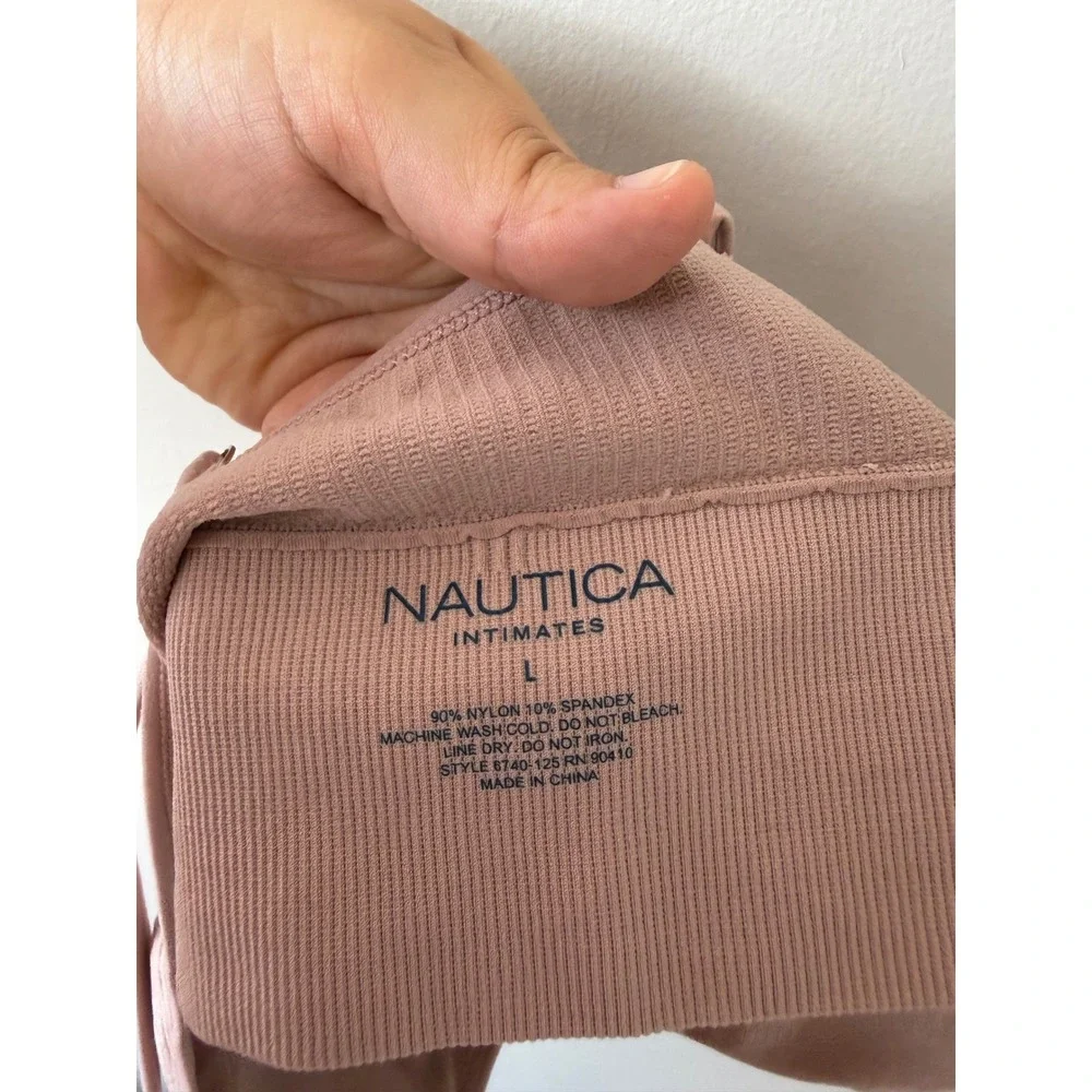Nautica Intimates Women's Ribbed Seamless Bralette Mauve Pink Large 6740-125